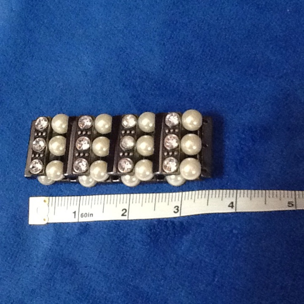 Hematite & Pearl Statement Bracelet